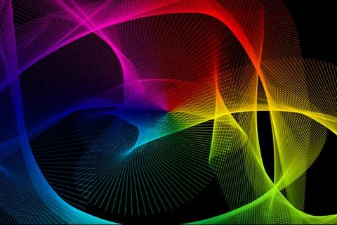 Flowing rainbow wave abstract background with glowing hologram Stock Illustration