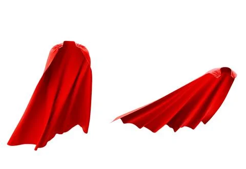 Flowing red cape set Stock Illustration