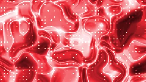 Flowing Red Silk with White Dotted Particles Animation Loop Stock Footage 308630619
