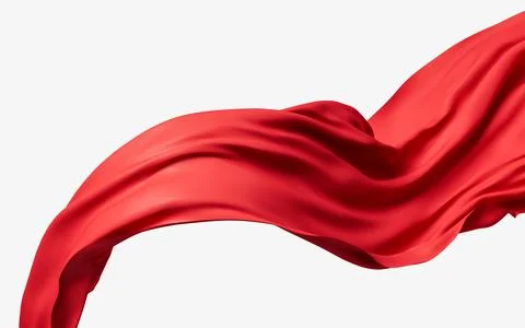 Flowing red wave cloth, 3d rendering. Stock Illustration