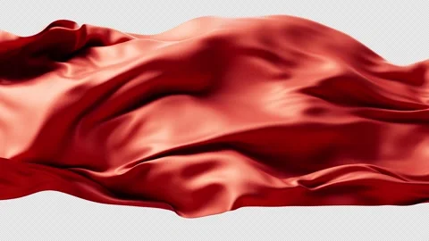 Flowing red wave cloth with alpha channel, 3d rendering. Stock Footage 306470866