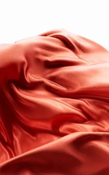 Flowing red wave cloth background, 3d rendering. Stock Illustration