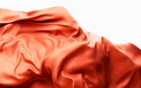 Flowing red wave cloth background, 3d rendering. Stock Illustration