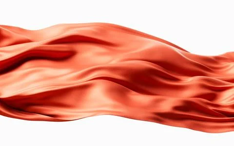 Flowing red wave cloth background, 3d rendering. Illustrazione stock