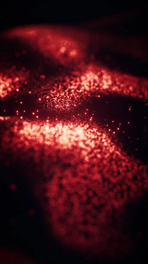 Flowing red wave particles background, 3d rendering. Stock Footage 341308041
