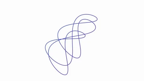 Flowing Ribbon Gradient Line Art Animation on White Background Stock Footage 333113949