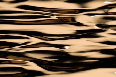 Flowing ripple pattern, golden background, 3d rendering. Stock Photos