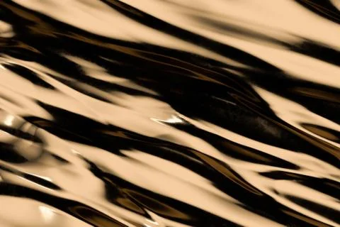 Flowing ripple pattern, golden background, 3d rendering. Stock Photos