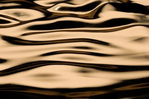Flowing ripple pattern, golden background, 3d rendering. Stock Photos