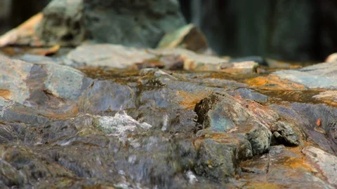 Flowing river burbles over rocks. Stock Footage 88342682