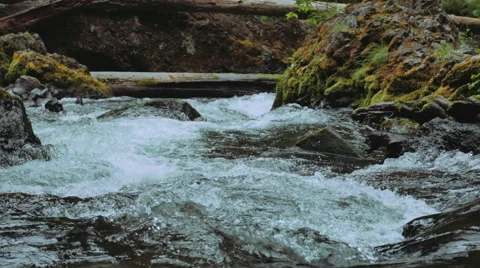 Flowing river close up 4k Stock Footage 44324654