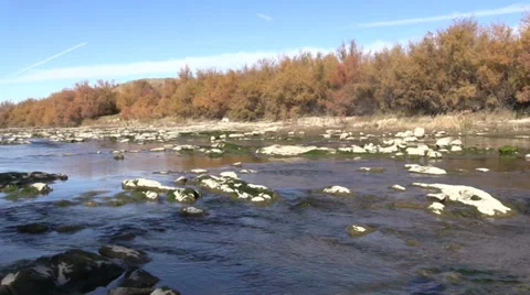 Flowing River in Fall Vídeos de archivo 33319499