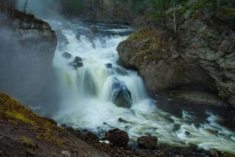 Flowing River Falls Stock Photos