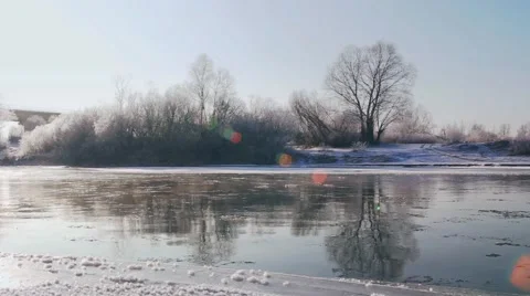 Flowing river Stock Footage 45990870