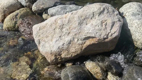 Flowing river in Les Cévennes Stock Footage 345361194