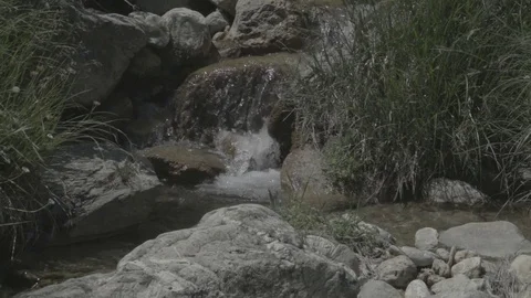 Flowing river, static slow motion shot Video stock 79502633