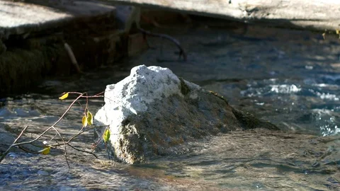 Flowing river with stones Stock Footage 98206641