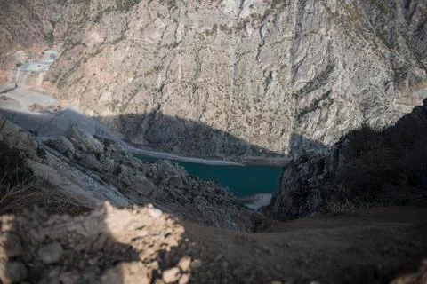 Flowing river in the valley Stock Photos