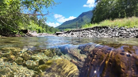 Flowing River Water over Rock Stock Footage 278281143