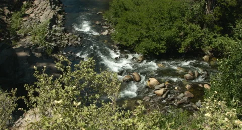 Flowing rocky river Stock Footage 142763234
