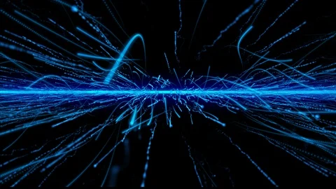 Flowing Streak Blue Technology Communication Line Scifi Wave Motion Stock Footage 98764483