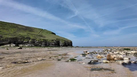 Flowing stream on beach Stock Footage 274935157