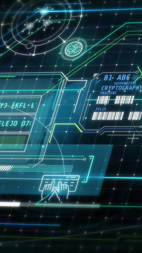 Flowing stream of digital data with NFT and code. Stock Footage 266419425