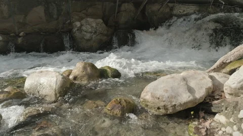 Flowing Stream Over Rocks in Natural Setting Stock Footage 282937202