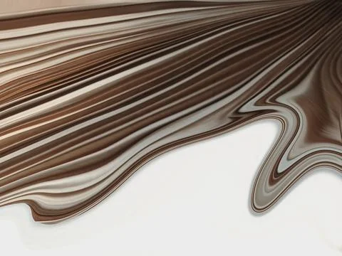 Flowing Stripes in Brown Gradient on White Canvas Stock Illustration