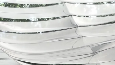 Flowing sunshade fabric moving in wind. Abstract motion background.. Stock Footage 312262438