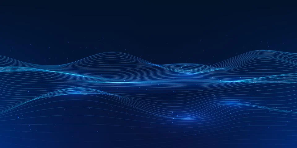 Flowing technology data wave representing the transfer of massive informati.. 스톡 일러스트