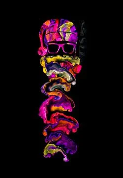 The flowing texture like liquid paint imitates a beard. Stock Illustration