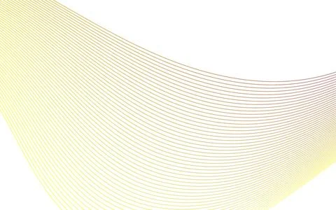 Flowing thin lines with yellow to brown gradient on white background Stock Illustration