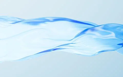 Flowing transparent cloth background, 3d rendering. Stock Illustration
