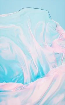 Flowing transparent cloth background, 3d rendering. Stock Illustration