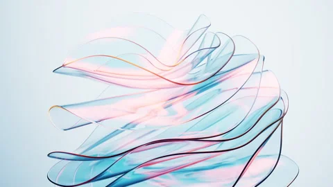 Flowing transparent colorful wave cloth background, 3d rendering. Stock Footage 346735529
