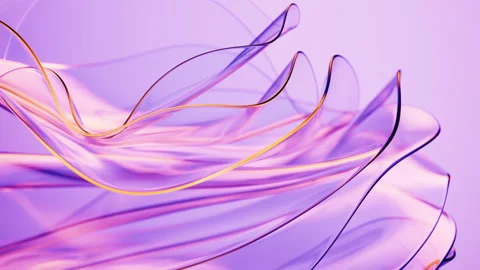Flowing transparent purple wave cloth background, 3d rendering. Stock Footage 346736215
