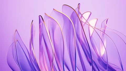 Flowing transparent purple wave cloth background, 3d rendering. Stock Footage 346741278