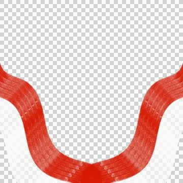 Flowing U Shape 3D Ribbon Bottom Border Indonesia Flag Stock Illustration