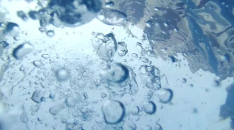 Flowing underwater bubbles Stock Footage 26627195