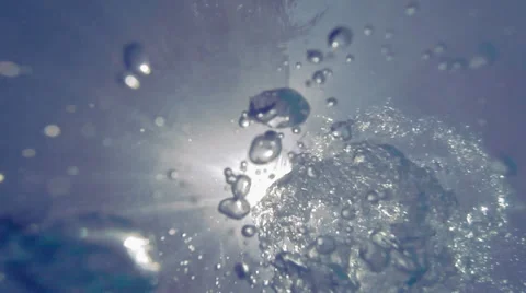 Flowing underwater bubbles Stock Footage 27480780