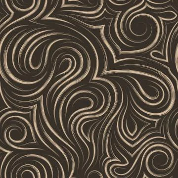 Flowing vector seamless pattern of brush strokes in the form of spirals of loops Stock Illustration
