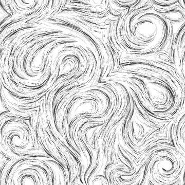 Flowing vector seamless pattern of splashes or brush strokes in the form of Illustrazione stock
