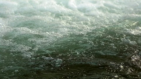 Flowing water and waves in slow motion Stock Footage