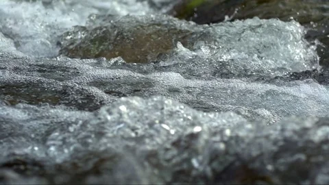 Flowing water and waves in slow motion Stock Footage