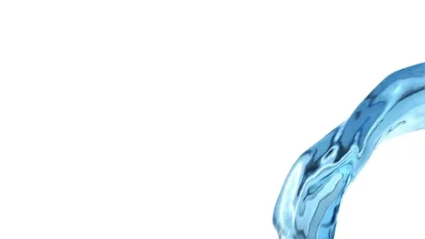 Flowing water background - light blue liquid on white (FULL HD) Video stock 69242653