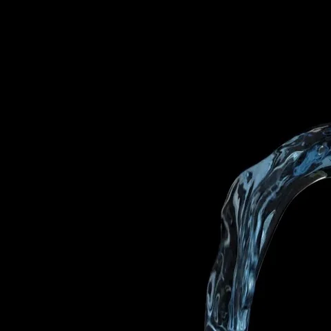 Flowing water background - light blue liquid on black (FULL HD) 動画素材 69560947