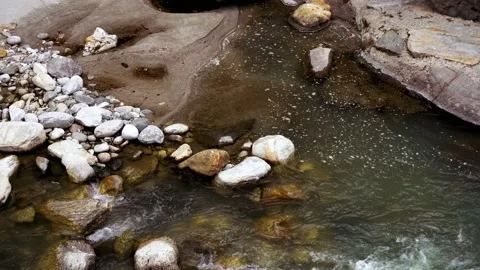 Flowing water in a beautiful river - everything is in motion Stock Footage 208846017