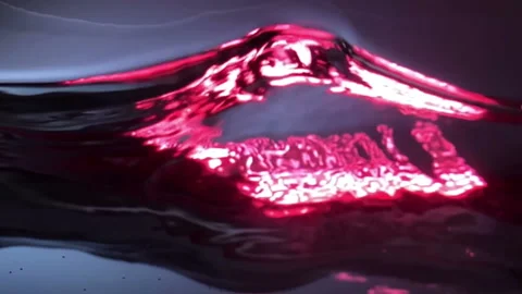 Flowing Water on dark Background in slow motion. Water side waving and splashing Stock Footage 95530243