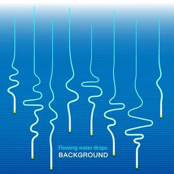 Flowing water drops Stock Illustration